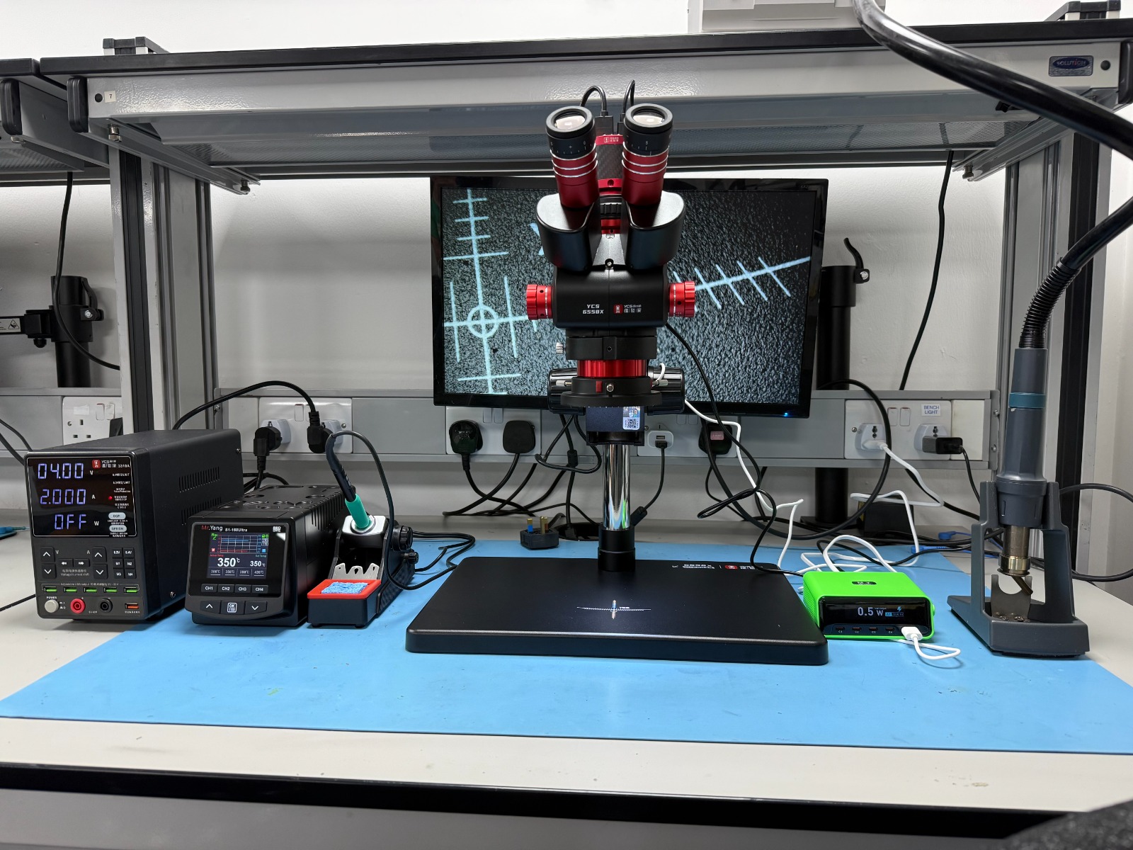 Bench setup at Reboot Digital Forensic Training facility, Leeds