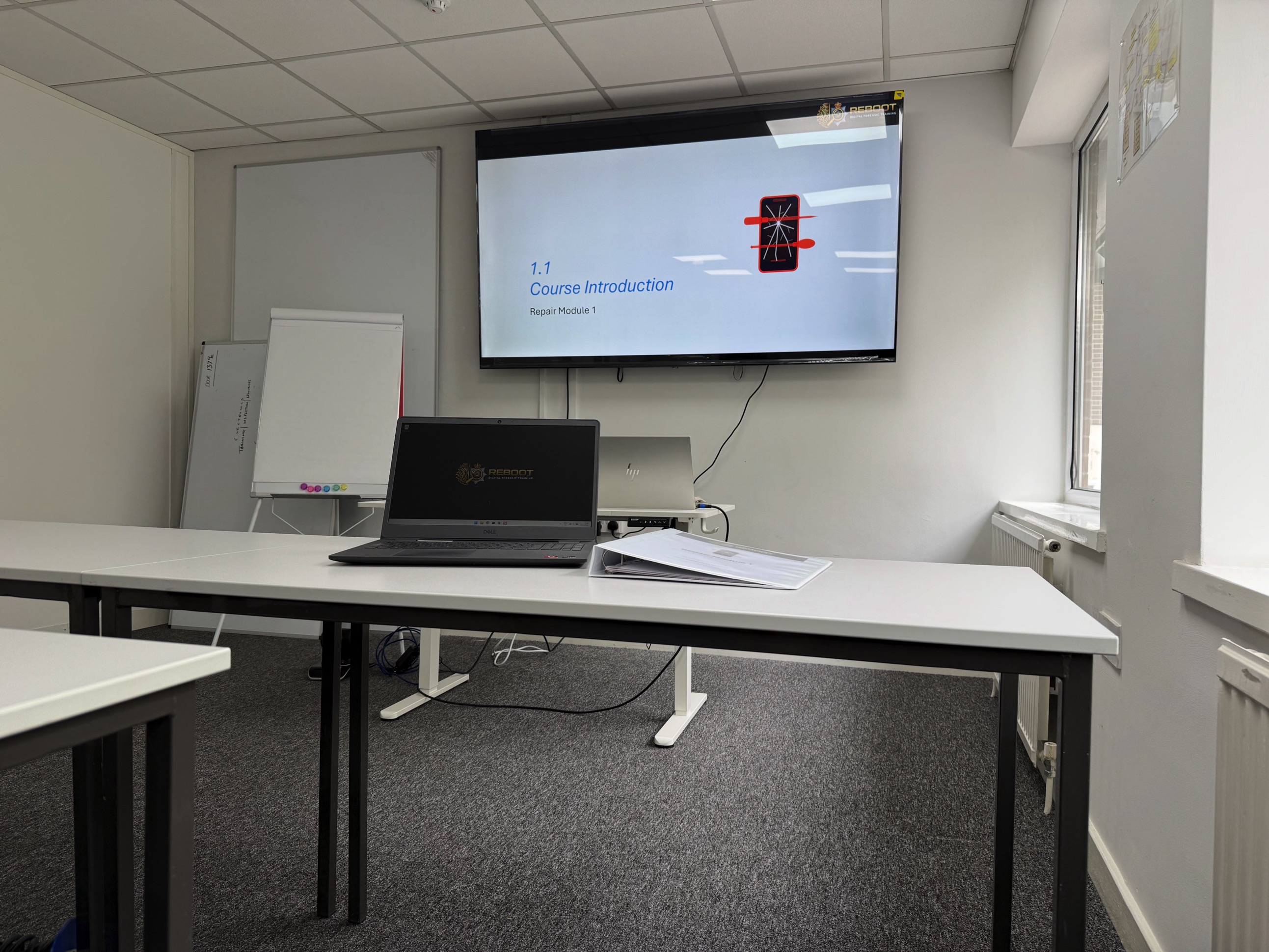 Front of classroom at Reboot Digital Forensic Training