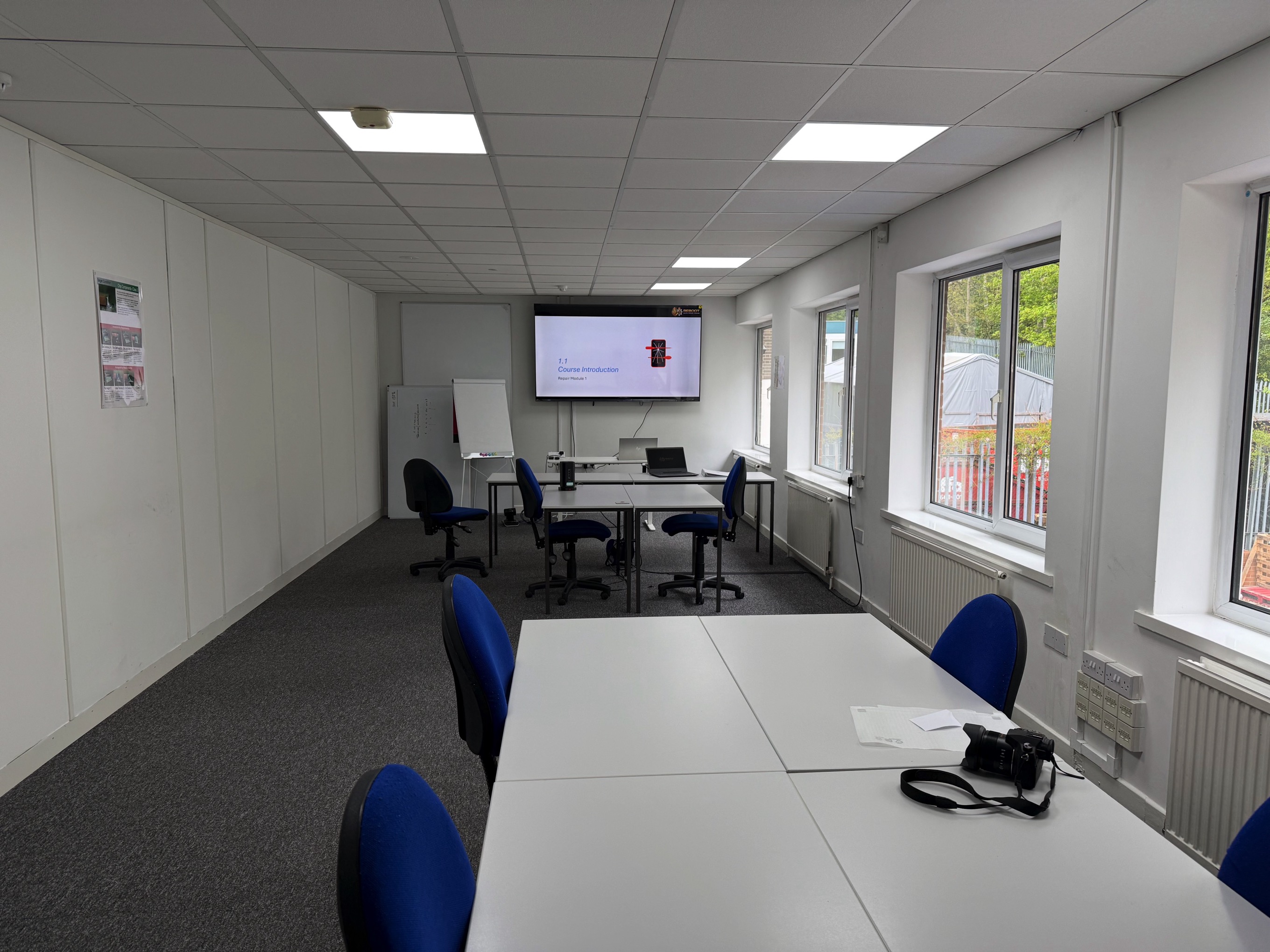Full length classroom view at Reboot Digital Forensic Training facility